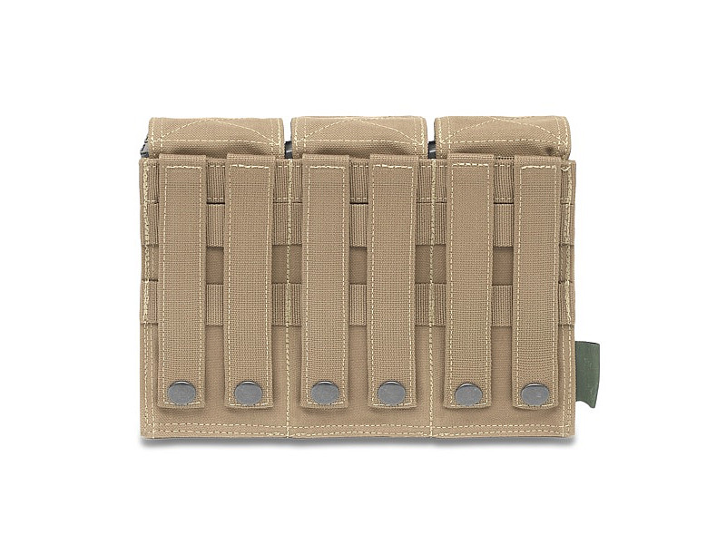 TRIPLE M4 5.56MM MAG POUCH/NON SLIP - RETENTION - 6 MAGS - COYOTE TAN